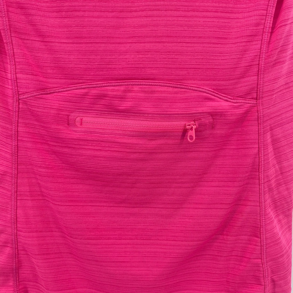 Athleta Top Half‎ Zip Ruched Sleeveless Athletic Shirt Hot Pink XS - Picture 5 of 6
